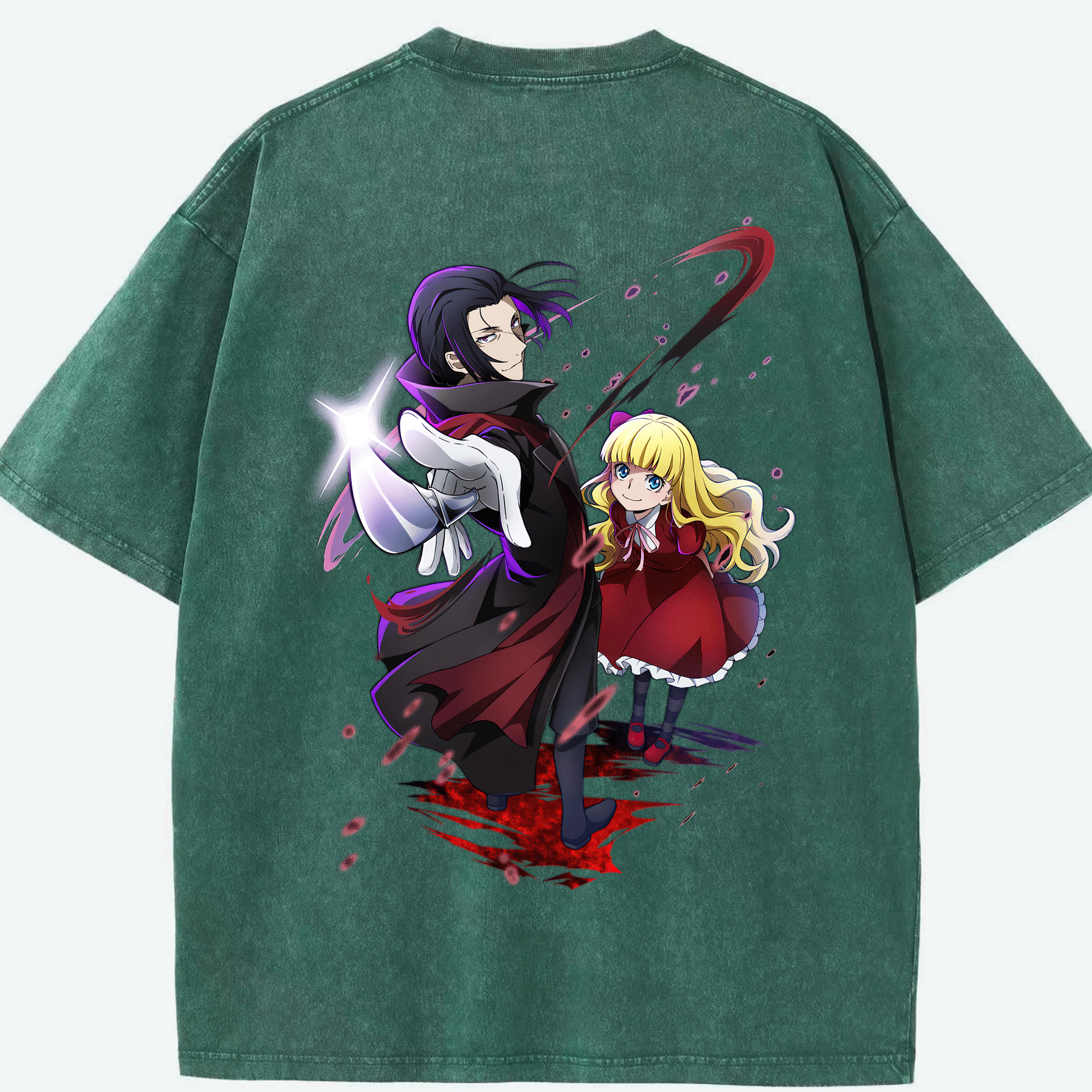 （画像用） 文豪ストレイドッグス Bungo Stray Dogs 綿100% ヴィンテージ風 半袖Tシャツ（背面プリント）